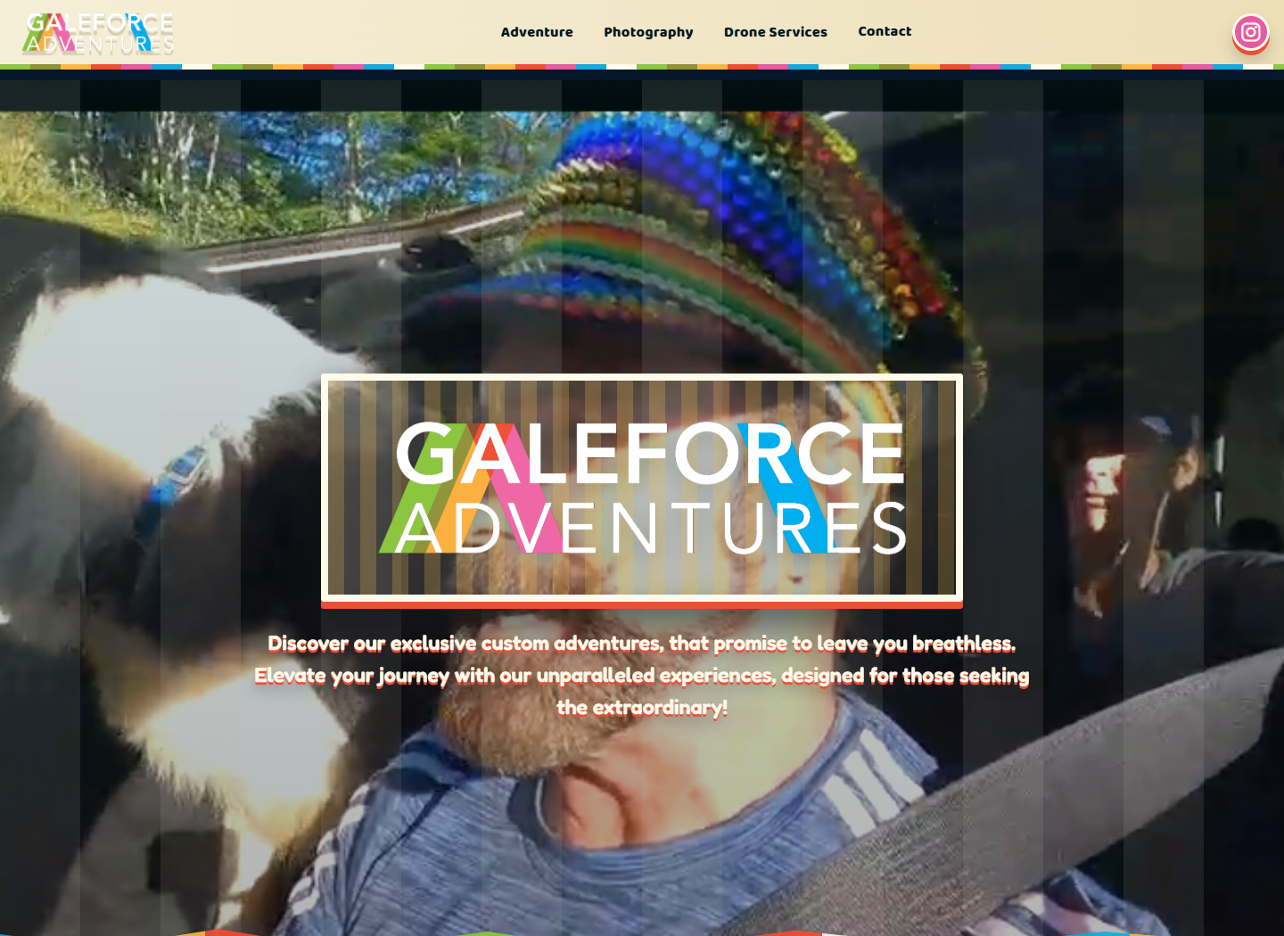 Gale Force Adventures website design example